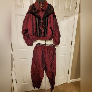 RARE Vintage Retro Track Suit Plum Color Adult Large